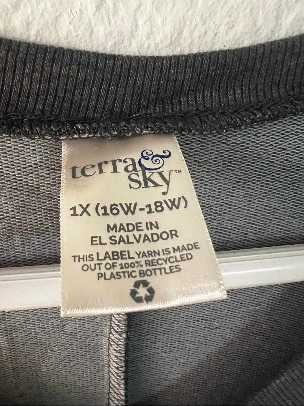Terra & Sky Charcoal Gray Plus Size Knit Top